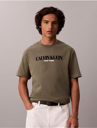 Calvin Klein Jeans Calvin Klein Mens Bold CKNY Logo Graphic Tee - Green - S