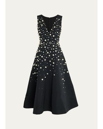 Prabal Gurung Degrade Embellished Sleeveless Midi Dress