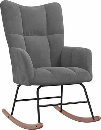 vidaXL Silla Mecedora De Terciopelo Gris Oscuro Vidaxl