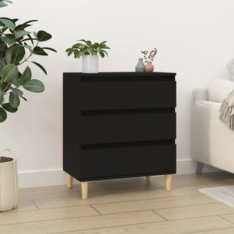 vidaXL Vidaxl - Aparador De Madera Contrachapada Negro 60x35x70 Cm