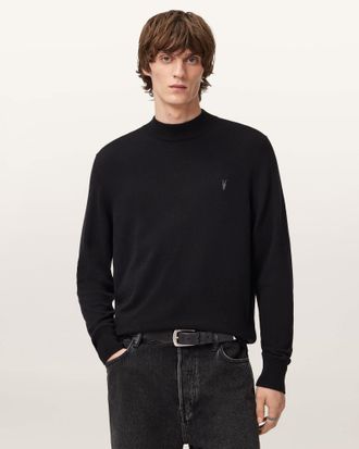 AllSaints Wool/Polyamide Kilburn Mock Neck Knit, Size: XXL