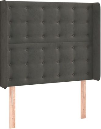 vidaXL Cabecero Con Led De Terciopelo Gris Oscuro 93x16x118/128 Cm Vidaxl