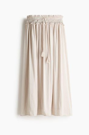 H&M Tasseled Maxi Skirt in Light Beige at Nordstrom, Size Xx-Large