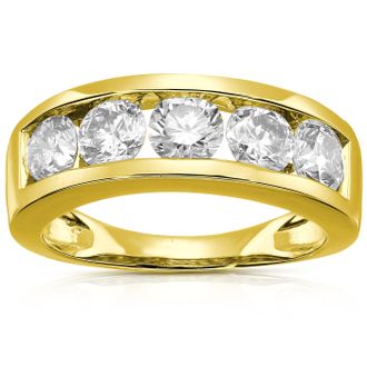 Vir Jewels 3 cttw Lab Grown Diamond Wedding Band in 14K Yellow Gold For Women