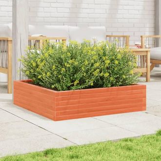 Berkfield Home Decorative Garden Planter Wax Brown 90x90x23 cm Solid Wood Pine | Size: 90 x 90 x 23 cm