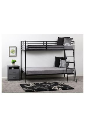 Seconique Brandon 3 Single Bunk Bed in Black