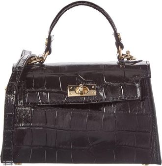 Persaman New York Blakely Croc-Embossed Leather Satchel