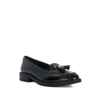 Dune London Womens Ladies Wf Grape - Wide Fit Patent Tassel Loafers - Black material_Synthetic - Size UK 3