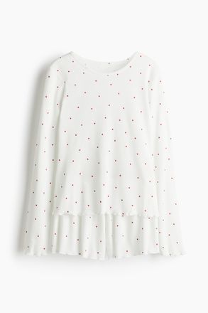 H&M Pyjama mit Pointellemuster - Weiss/Herzen