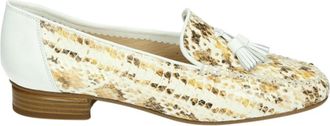 Brunate Witte Instappers met G Breedte - Dames - Loafers - Beige - 37 1/2 EU - Leer - Schoenen