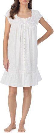 Eileen West Floral Embroidered Cotton Nightgown in White at Nordstrom, Size Xx-Small