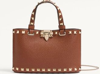 Valentino Garavani Rockstud Mini Shopping Bag In Grainy Calfskin Wo