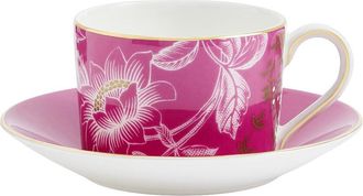 Wedgwood Wonderlust Pink Tonquin Teacup & Saucer Set