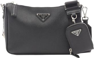 Prada Borsa a spalla in pelle Saffiano 2013-2025 - Nero
