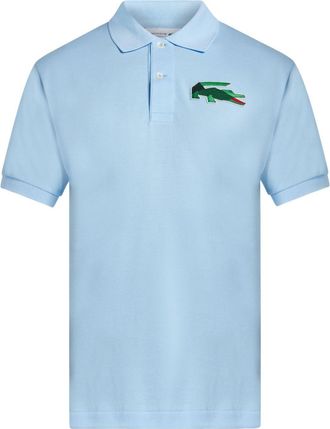 Lacoste logo-patch polo shirt - men - Organic Cotton - 3 - Blue