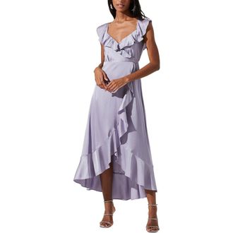 ASTR the Label Wilshire Ruffle Dress in Icy Lilac at Nordstrom Rack, Size X-Small
