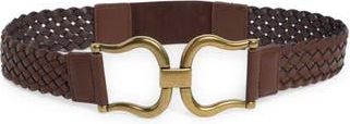 Linea Pelle Braided Interlock Buckle Belt in Chocolate at Nordstrom Rack, Size X-Large