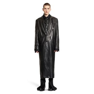 Ann Demeulemeester Hakan Tailored Coat in Vintage Lux Grained Leather