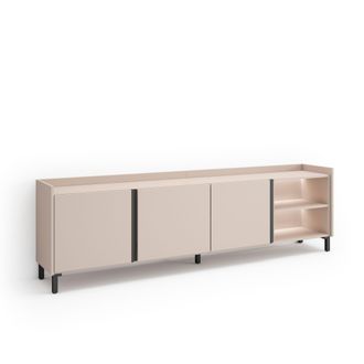 Skraut Home Skraut Home - Mueble Tv, Televisi&oacute;n, Muebles De Sal&oacute;n, Almacenaje, 207x35x61cm, Para Tv Hasta 80, Dise&ntilde;o Industrial, Led, Estilo Moderno, Beige