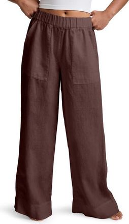 Beyond Yoga Softwash Wide Leg Linen Pants in Iced Mocha at Nordstrom, Size X-Large