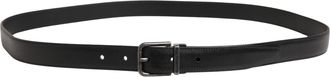 Dolce & Gabbana Men Black Classic Leather Metal Buckle Belt Calf
