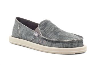 Sanuk Donna Vintage Loafer In Charcoal/camo