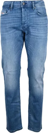 Diesel Blue Stretch Cotton Tapered Jeans