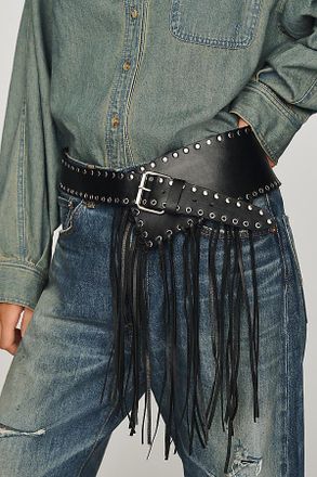 Z & L Fringed Asymmetric Belt