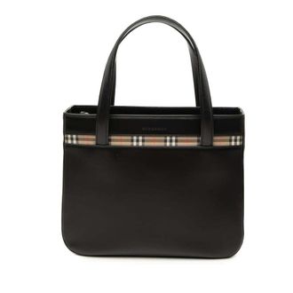Burberry Pre-owned Burberry House Check Trimmed Leather Handbag Ladies EH0LKPKWSVNO9NUV