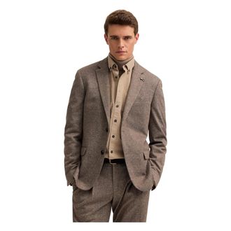 Bugatti Klassieke Blazer met Ribstructuur - Heren - Pakken - Bruin - Maat: XL Katoen