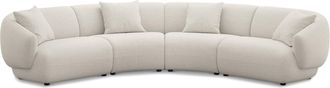 Castlery Auburn Curve L-Shape Sectional Sofa Customized, Performance Classic Twill Cream, Spill Resistant, Modular for Sofas by Castlery