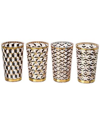 Jonathan Adler Set Of 4 Boxed Versailles Highball Glasses
