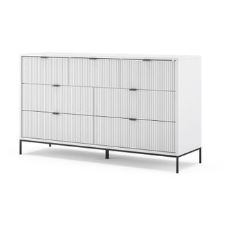 Vicco Credenza Eliza, Bianco, 140 x 81 cm con 7 cassetti
