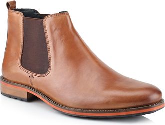 Silver Street London Mens Leather Argyll Chelsea Boot (Tan, 8 UK, numeric_8)