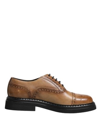 Dolce & Gabbana Brown Lace Up Leather Brogue Derby Men Mens Shoes