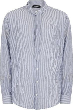 Dsquared2 Linnen blouse met verlaagde schouders - Blauw