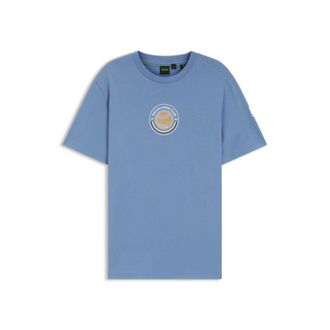 BOSS Relaxed-fit T-shirt in cotton with tennis artwork