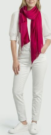 Portolano Cashmere pashmina wrap with fringes in Sangria at Nordstrom