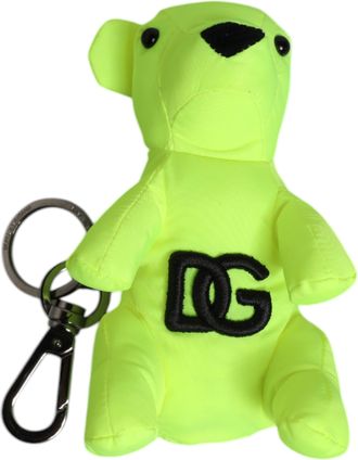 Dolce & Gabbana Logo-Embroidered Bear Key Case - Green