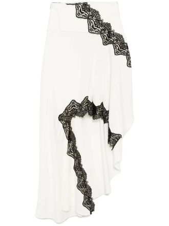 CHRISTOPHER ESBER Verner lace asymmetric skirt - women - Viscose/Elastane - 12 - White