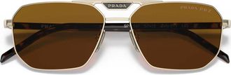 Prada Sunglasses, unisex, Brown, Size: 57 MM Pr58Ys Zvn5Y1 Polarized Sunglasses