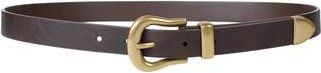 Linea Pelle Sculpted Faux Leather Belt in Dark Brown at Nordstrom Rack, Size X-Large