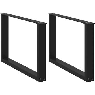 vidaXL Vidaxl - Patas Para Mesa De Centro En Forma De U (2 Unidades), Color Negro, 70 X (42-43) Cm, Acero