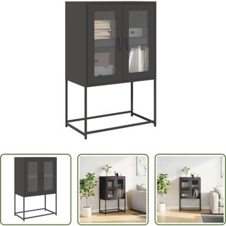 vidaXL vidaXL Credenza con ante - Credenza Nera 68x39x107 cm in Acciaio