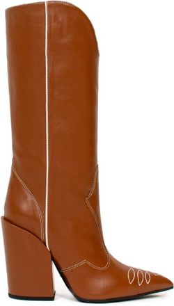 Lella Baldi Stivale Texsano - Dames - Cowboylaarzen - Bruin - 38 EU - Leer - Schoenen