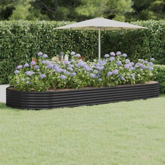 vidaXL Jardinera Arriate Acero Galvanizado Antracita 373x140x36cm Vidaxl