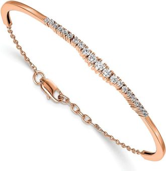Diamond2Deal 14K Rose Gold 3/4 Ct Lab Grown Diamond Bangle Bracelet
