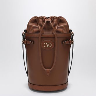 Valentino Garavani V Logo Signature Bucket Bag In Tobacco