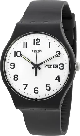 Swatch Classic Quartz White Dial Mens Watch SO29B703