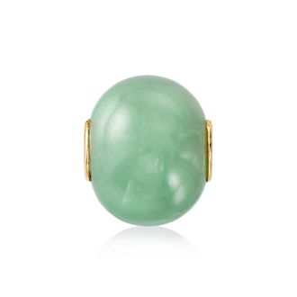 Ross-Simons 16mm Green Jade Bead Pendant in 14kt Yellow Gold